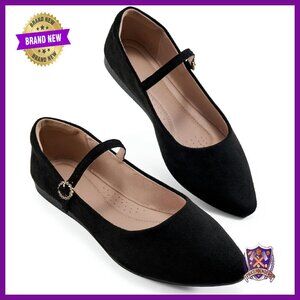 Pointed Toe Ballet Flats with Buckle, Comfortable Wedding & Office Shoes